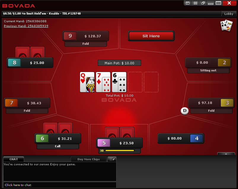 Bodog Poker Table