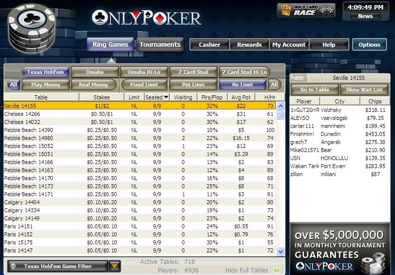 Only Poker Lobby