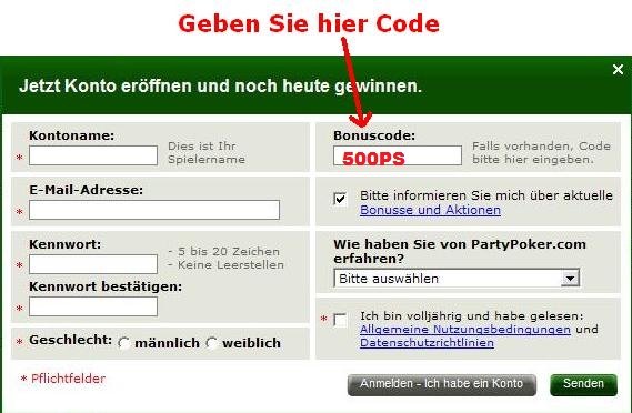 PartyPoker Bonuscode