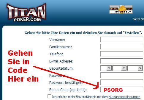 Titan Poker Ablagerungsbonus