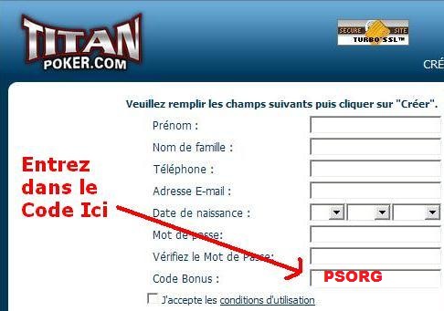 Titan Poker Francia Bonus